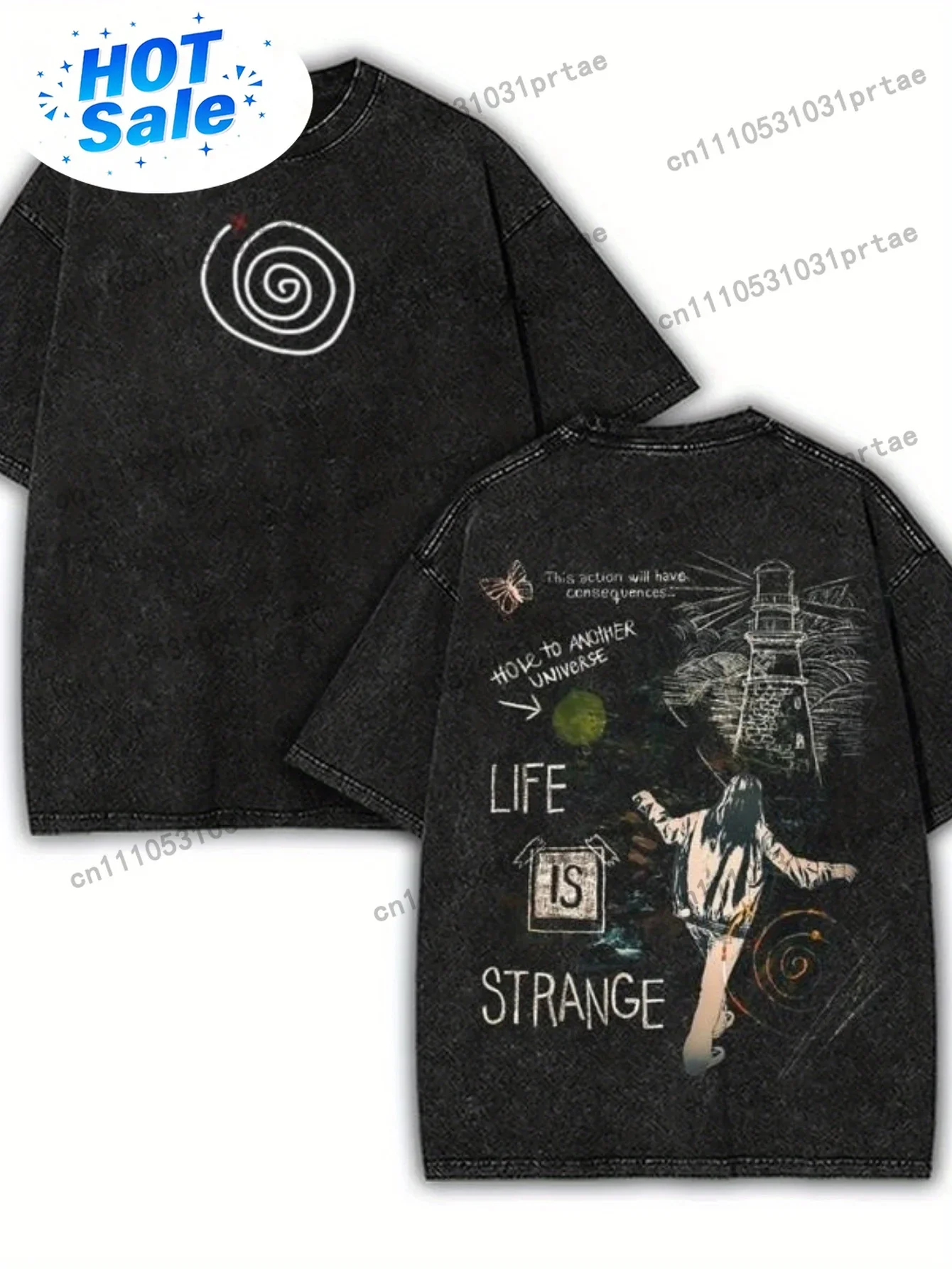 Streetwear Brand Red - Herren-T-Shirt der Marke Water-Washed Streetwear mit